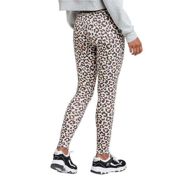Women's Small  Beige Leopard Print High-Waisted Leggings - Picture 2 of 8